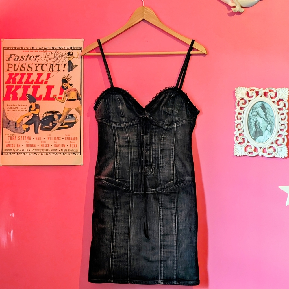 Guess Y2K Denim Corset Mini Dress